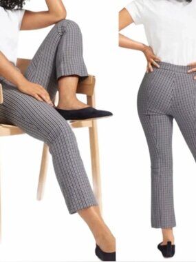 Everlane The Kick Crop Checkered Plaid Side Zip Pants in Size 0